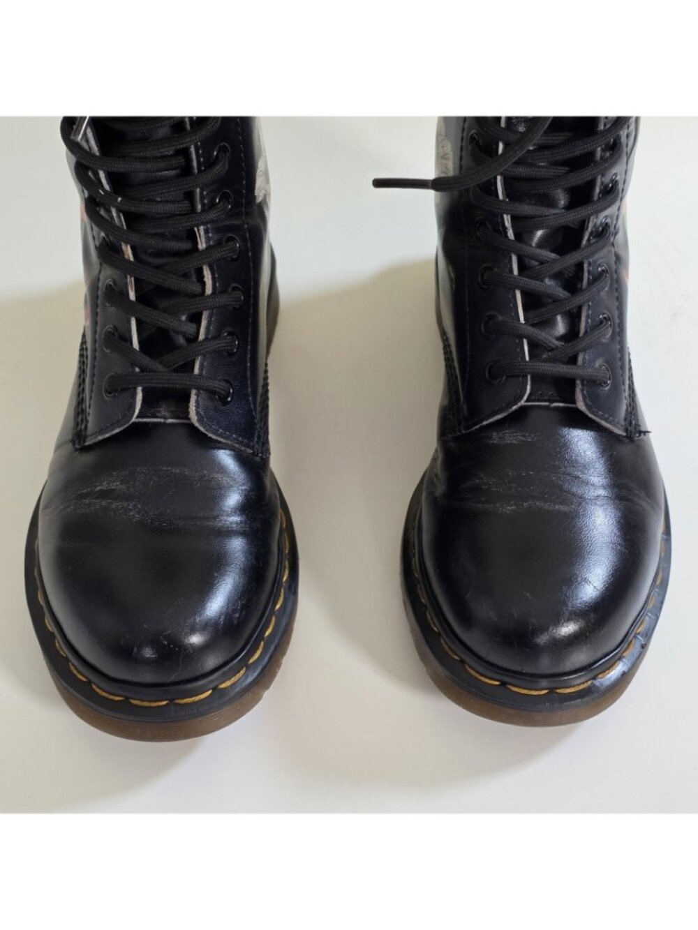 Dr. Martens 1490 Wild Botanics Combat Boots US 6 / UK 4 Black Floral Whimsygoth - Picture 10 of 16